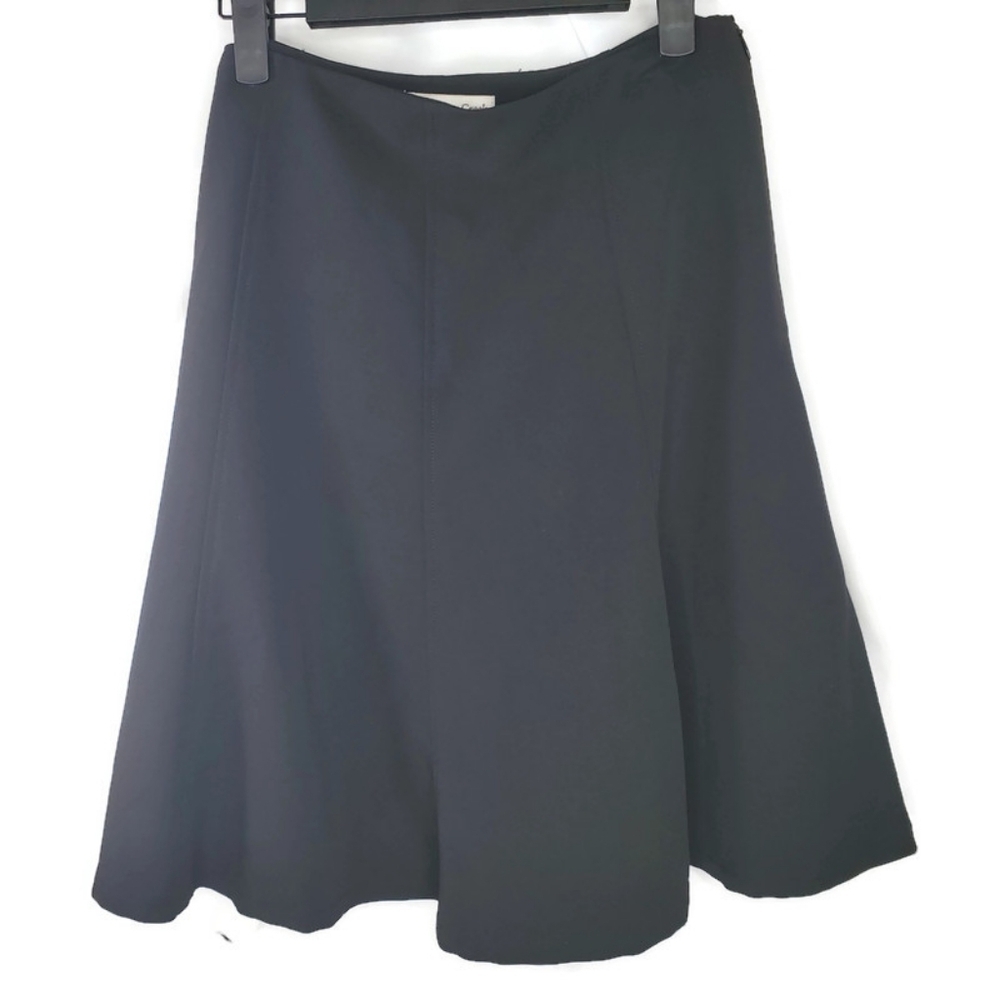 Coldwater Creek Black Fit and Flare Woven Skirt Size 10P NWT